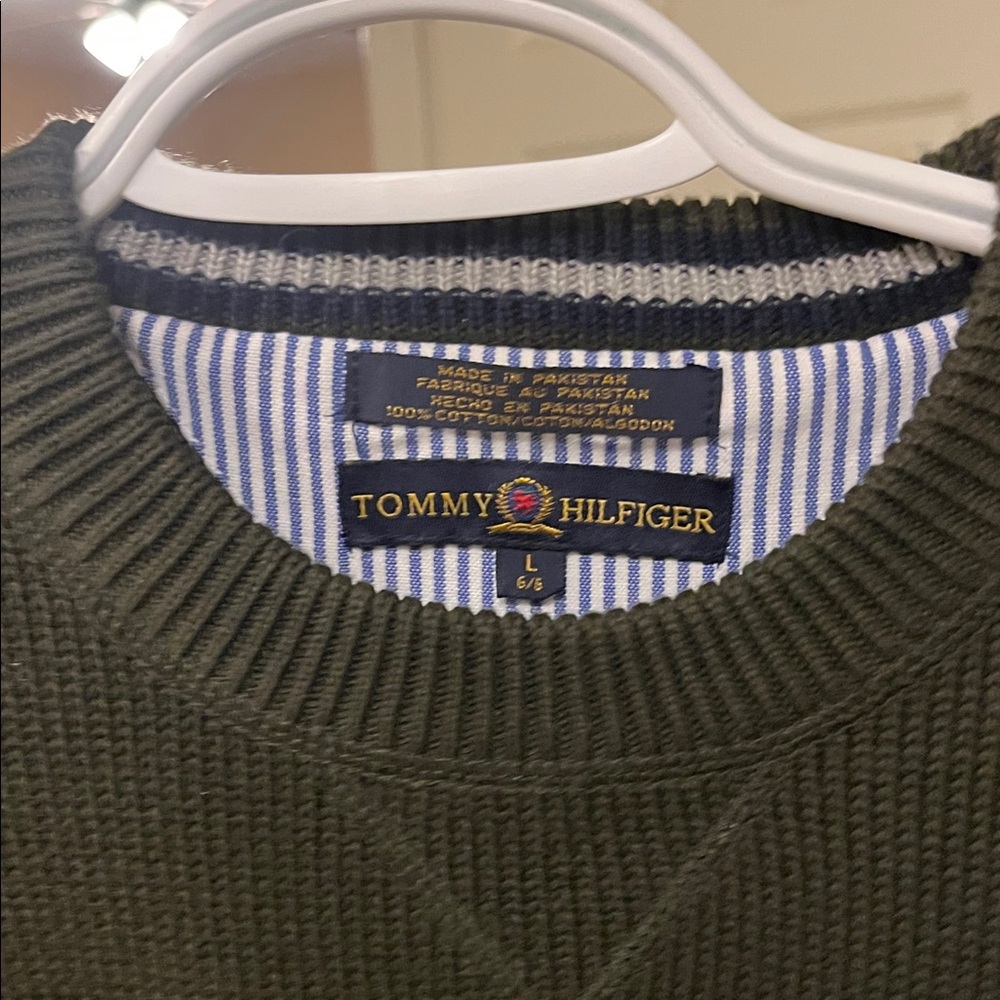 Tommy Hilfiger Men's Olive Crewneck Sweater